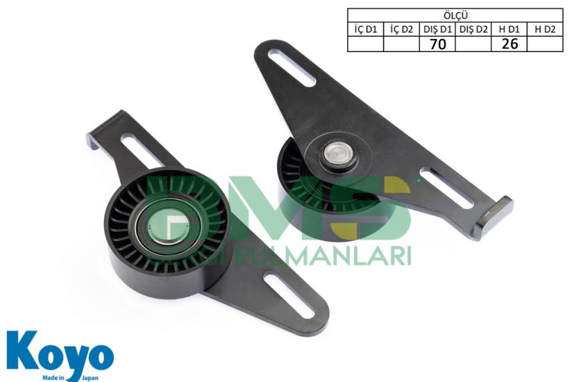 BMS 003 GERGİ RULMANI (AYAKLI / FOOTED 70x26 ) RENAULT; KANGOO 1.4 - 1.6, MEGANE 1.4 - 1.6, CLIO II, LAGUNA 1.6, LAGUNA II 1.6, SCENIC 1.4 - 1.6 DACIA; LOGAN - SANDERO - SOLENZA 1.4 -1.6