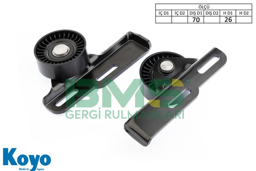 BMS 004 GERGİ RULMANI (AYAKLI / FOOTED 70x26) RENAULT; KANGOO 1.4 - 1.6, MEGANE 1.4 - 1.6, CLIO II, LAGUNA 1.6, LAGUNA II 1.6, SCENIC 1.4 - 1.6 DACIA; LOGAN - SANDERO - SOLENZA 1.4 -1.6
