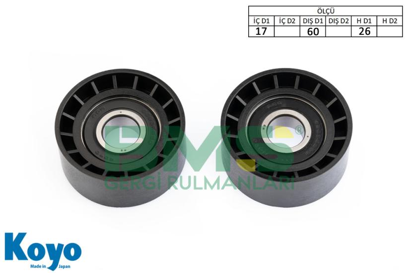 BMS 013 GERGİ RULMANI (17x60x26) CITROEN; BERLINGO, JUMPY, XANTIA, XSARA 1.9T-1.9 PEUGEOT; 306 1.9/2.0, 406 1.9, DACIA; LOGAN 1.4-1.6 FIAT; SCUDO, MITSUBISHI; CARISMA, RENAULT;CLIO-KANGOO-LAGUNAMEGANE