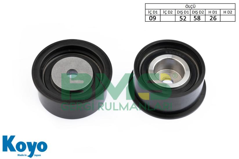 BMS 015 GERGİ RULMANI (09x52/58x26) OPEL; ASTRA F-G-H, CORSA B-C, TIGRA, VECTRA B-C, COMBO, ZAFIRA