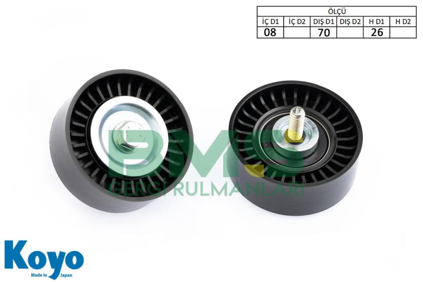 BMS 017 GERGİ RULMANI (08x70x26) FORD ESCORT CIVATALI / WITH BOLT TOYOTA; AURIS, AVENSIS (T22-T25), COROLLA (E11-E12U - E12J - E12T), COROLLA VERSO (ZER - ZZE), MR2 (W3), RAV 4 II (XA2)