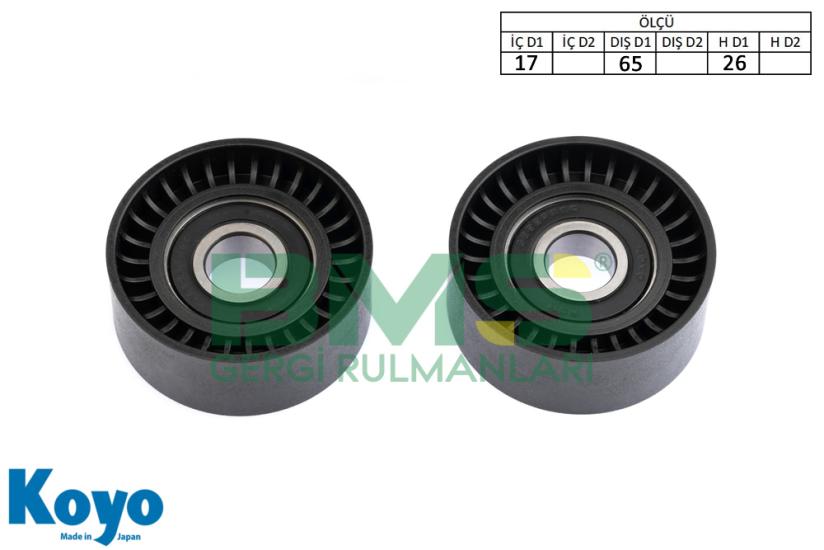BMS 018 GERGİ RULMANI (17x65x26) PEUGEOT; CITROEN; BERLINGO-C1-C2-C3-C4; FORD;FOCUS CMAX-FOCUS II, FIESTA V-VI, FUSION TDCI MAZDA 3, MINI D VOLVO; C30, S40, V50; FIAT;SIENA-PALIO-DOBLO RENAULT;CLIO-ES