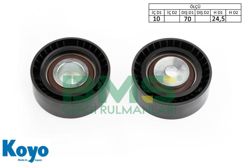 BMS 027 GERGİ RULMANI (10,5x70x25,5) BMW E36 - E46 - E34 - E39 - E60 - E61 - E38 - E83 - E53 - Z3 - Z4 (1.6 - 1.8 - 2.0 - 2.3 - 2.5 - 2.8 - 3.0 - 3.2 Benzinli)