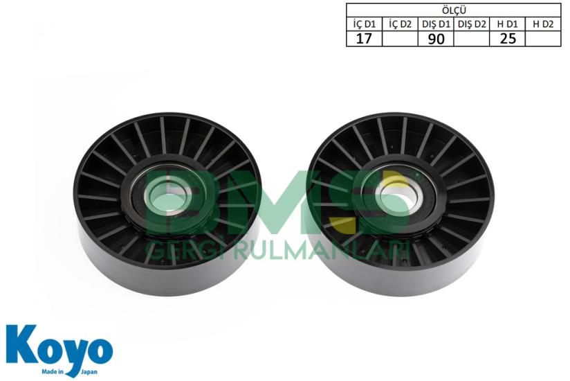 BMS 029 GERGİ RULMANI (17x90x25) ALFA ROMEO, CITROEN; BERLINGO - EVASION - XANTIA - XSARA - ZX 1.6i/1.8i/2.0i LANCIA; ZETA 2.0, PEUGEOT 306 1.8/2.0, 405 1.6/1.8/2.0, 406 1.8/2.0, 605 2.0, 806 1.8/2.0,