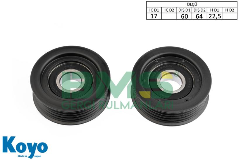 BMS 059 GERGİ RULMANI (17x60 / 64x22,5) HYUNDAI ERA 1,5 DIZEL KANALLI / WITH ROW