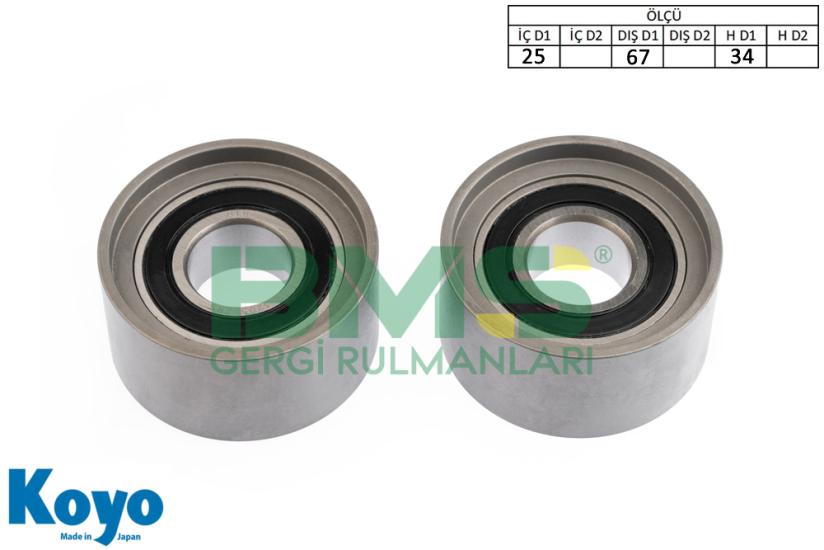 BMS 077 GERGİ RULMANI (25x67x34) CITROEN; JUMPER 2.8 HDI FIAT; 131, 132, DUCATO, OPEL; ARENA, MOVANO(2.5 D-2.8DTI)  PEUGEOT; BOXER 2.8 HDI RENAULT; TRAFIC 2.5 D, MASTER, MASTER II