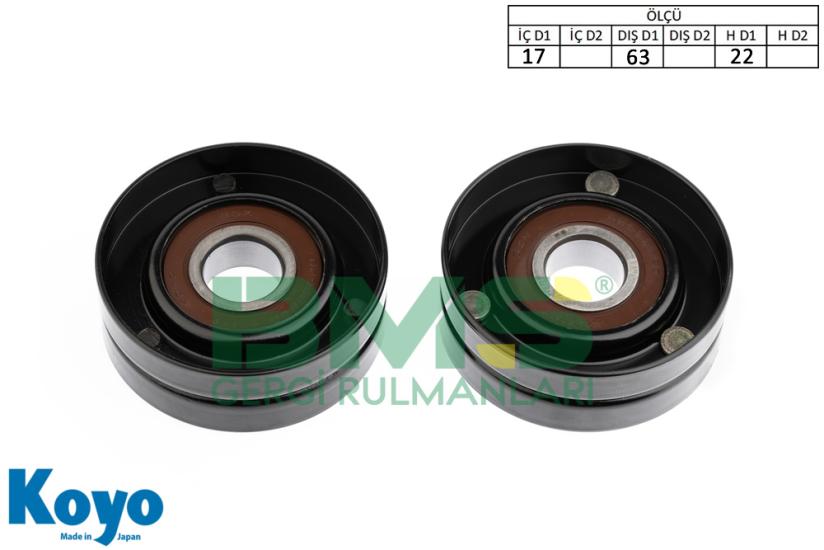 BMS 078 GERGİ RULMANI (17x63x22) ALFA; 159 1.8 MPI OPEL; ASTRA G-H (1.6-1.8), CORSA D 1.6, MERIVA 1.6, SIGNUM 1.8, VECTRA C (1.6-1.8), ZAFIRA (1.6-1.8)