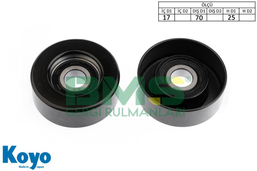 BMS 079 GERGİ RULMANI (17x70x25) CHRYSLER; VOYAGER 2.5 - 2.8 CRD DODGE; NITRO 2.8 CRD JEEP; CHEROKEE 2.8 CRD
