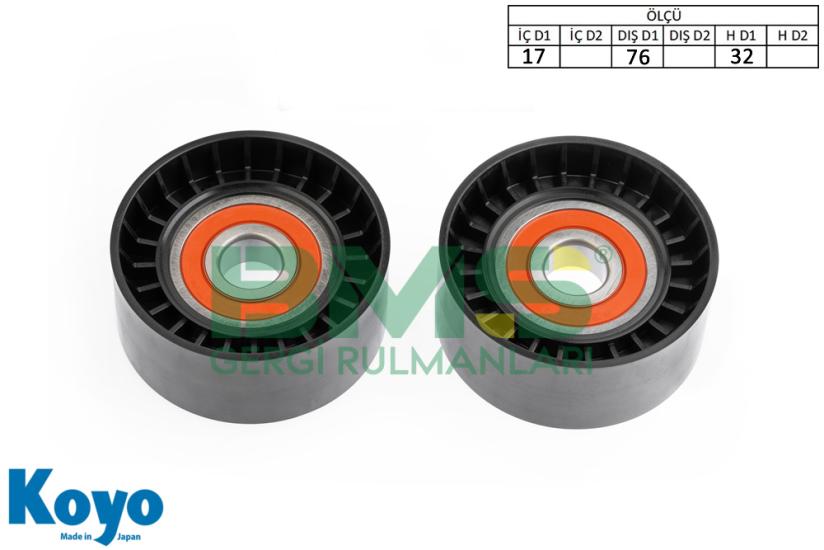 BMS 090 GERGİ RULMANI (17x76x32) BMC; MEGA STAR CHRYSLER; VOYAGER III 2.5 - 2.8 CRD, CHEROKEE (KJ) 2.5 - 2.8 CRD