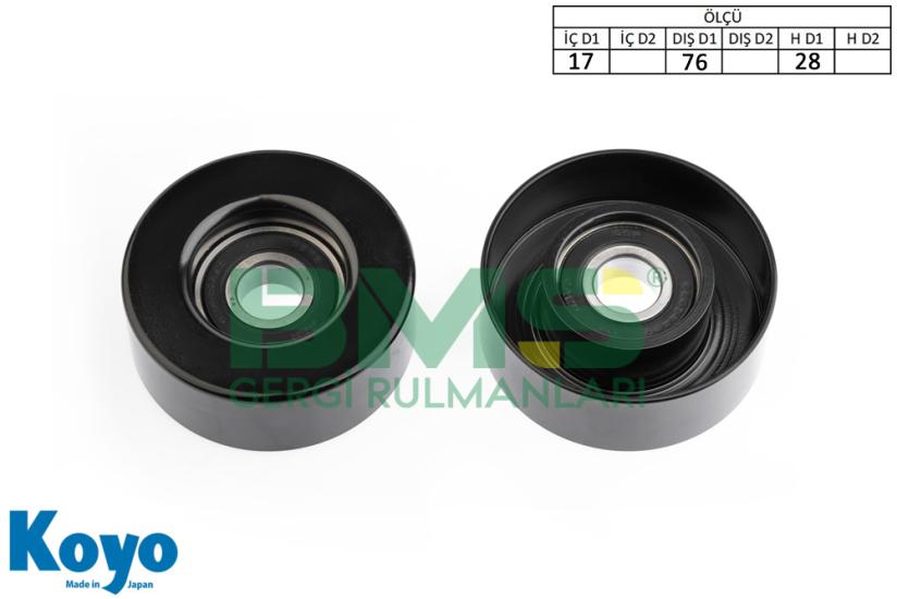 BMS 091 GERGİ RULMANI (17x76x28) AUDI; A4 1.6/1.8T/2.0/2.0FSI - A6 2.0/2.0TFSI SEAT; EXEO 1.6/1.8T/2.0TFSI (BMS 111)
