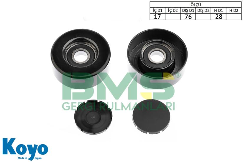 BMS 111 GERGİ RULMANI (17x76x28) AUDI; A4 1.6/1.8T/2.0/2.0FSI - A6 2.0/2.0TFSI SEAT; EXEO 1.6/1.8T/2.0TFSI (BMS 091)