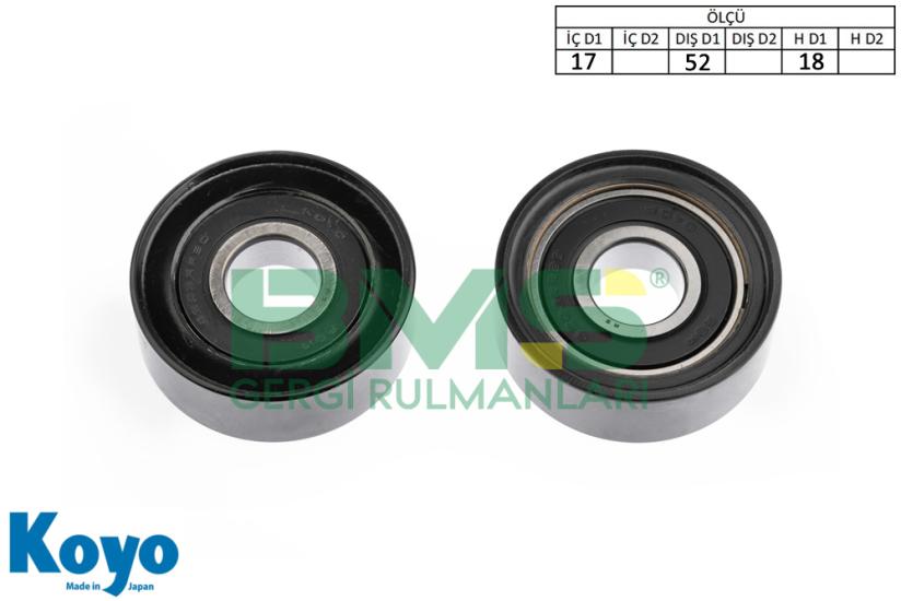 BMS 112 D GERGİ RULMANI (DEMİR - 17x52x18) FORD; MONDEO III, TRANSIT (2.0 Dizel / Diesel)