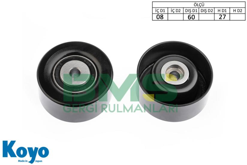 BMS 116 GERGİ RULMANI (08x60x27) CITROEN; BERLINGO 1.9 D (MF - M), C3 1.1 - 1.4 - 1.6 (FC), JUMPY 1.9 D (U6U - BS - BT - BY - BZ), XSARA 1.9 D (N1 - N2 - N0) FIAT; SCUDO 1.9D PEUGEOT;206, 306, 307, PA