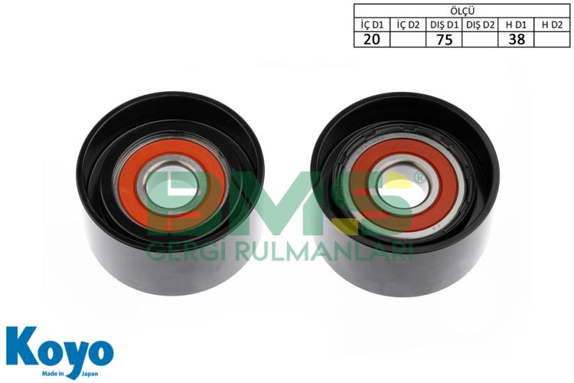 BMS 120 GERGİ RULMANI (20x75x38) VOLVO; FH 16 (470 - 520 - 550 - 610) FORD; CARGO