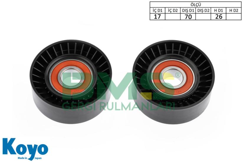BMS 124 GERGİ RULMANI (17x70x26) TOYOTA; AVENSIS T22-T25, CELICA ZZT23, COROLLA E11-E12U-E12J-E12T-ZER-ZZE, MR 2 W3, RAV 4 II, BMW; E46 - E39 - E38 - E53 - Z3 - E85