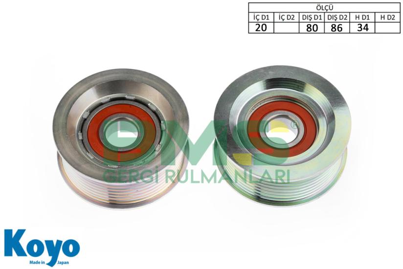 BMS 125 GERGİ RULMANI (20x80 / 86x34) MERCEDES; AXOR 1835-1840-1843-2535-2540-2543
