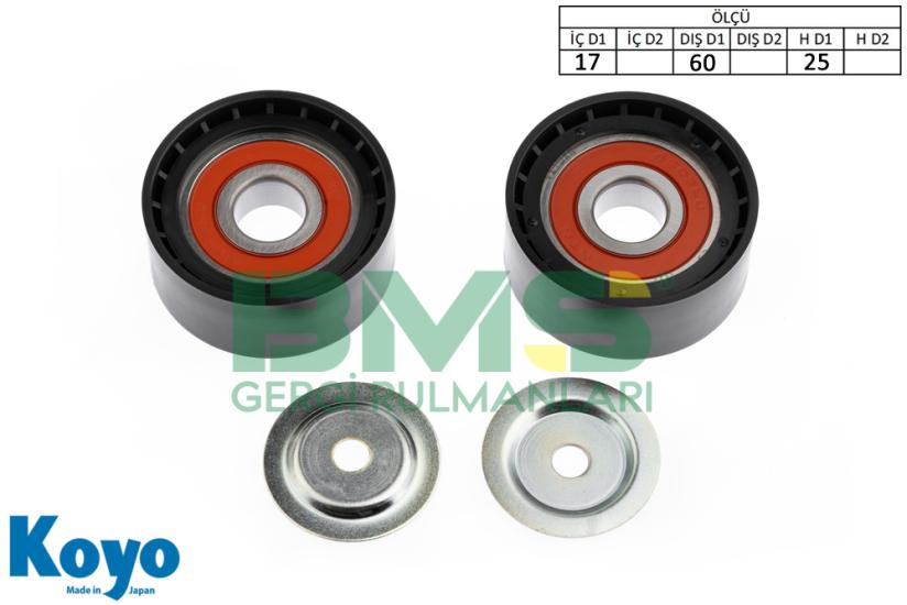 BMS 130 GERGİ RULMANI (17x60x25) CITROEN; BERLINGO, JUMPY, XSARA FIAT; SCUDO PEUGEOT; 206, 306, EXPERT, PARTNER (1.9 D)