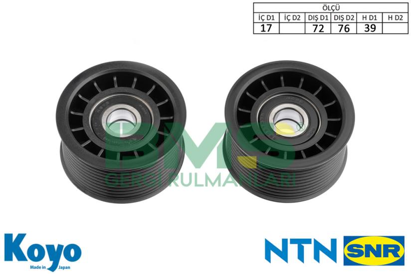 BMS 161 P GERGİ RULMANI (17x72/76x39) RENAULT TRUCKS Premium 2- RENAULT TRUCKS Kerax, VOLVO ; FM-FM9 / KANALLI GERGİ / TENSIONER ROW