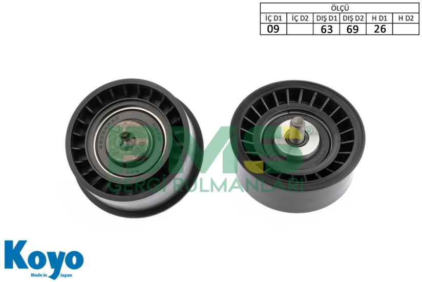 BMS 165 GERGİ RULMANI (09x63 / 69x26) OPEL; ASTRA F-G-H, CORSA B-C, MERIVA 1.4 - 1.6 - 1.8 BENZINLI / WITH FUEL