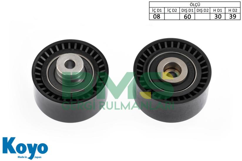 BMS 204 GERGİ RULMANI (08x60x30/39) CITROEN; BERLINGO, XSARA, C2 1.6 16V PEUGEOT; 106, 206, 307, PARTNER 1.4 HDI 1.6 HDI