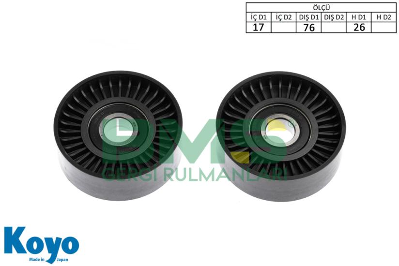 BMS 206 GERGİ RULMANI (17x76x26) AUDI SEAT SKODA VW; JETTA III, PASSAT, POLO, TOURAN 1.4 FSI-1.6 FSI