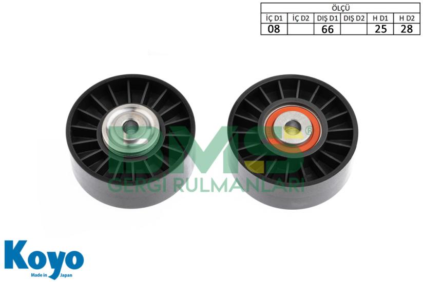 BMS 215 GERGİ RULMANI (08x66x25/28) AUDI; A3 SKODA; OCTAVIA VW; CADDY, DERBY, GOLF, POLO, JETTA SEAT; TOLEDO, CORDOBA, LEON, IBIZA