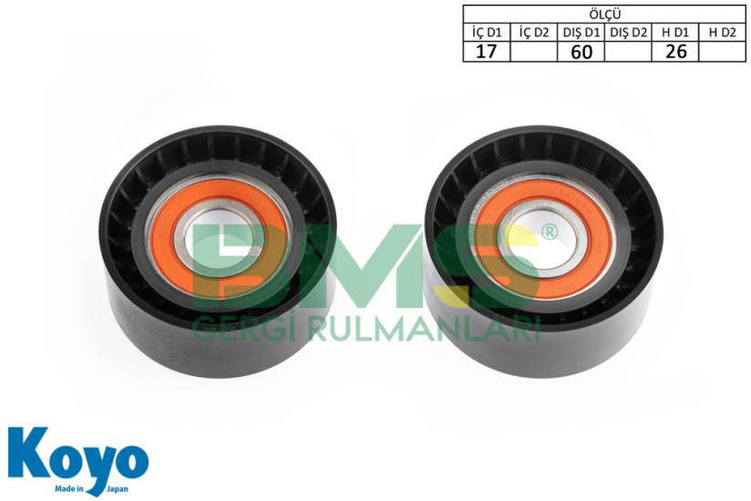 BMS 256 GERGİ RULMANI (17x60x26) CITROEN - VOLVO - PEUGEOT; 207 - 308 - 1.6 HDI S40 - V40 - 1.9 DI BERLINGO - NEMO 1.4 - 1.6