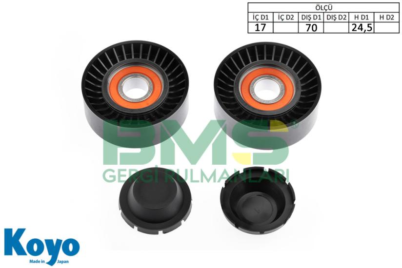 BMS 275 GERGİ RULMANI (17x70x24,5) BMW; 1, E81, E87, 116, 118, 120 BMW; 3, E46, E90, E91, 316, 318, 320 X1, X3, E83, E84