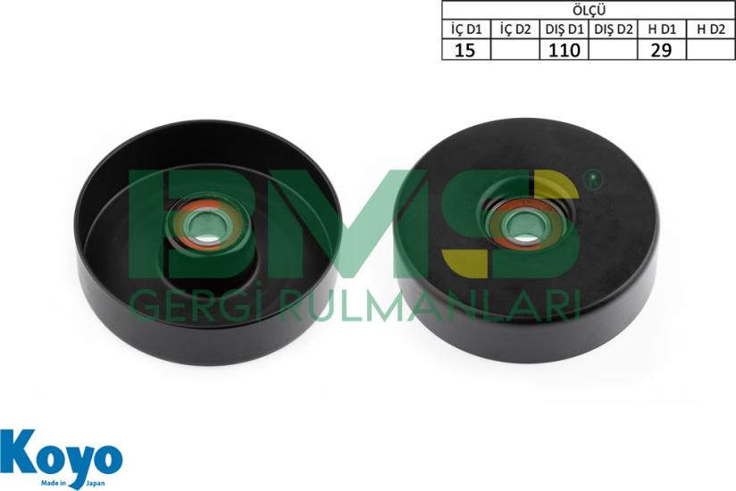 BMS 533 GERGİ RULMANI (15X110X29) AUDI;MERCEDES-BENZ; 124-C180-C200-C230-E200-E220-E230-SLK200-SPRINTER-VITO,SEAT; SKODA;VW; LT28-46 - LT28-35 II