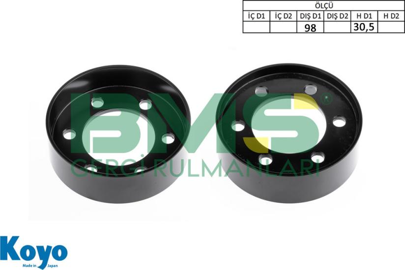 BMS 536 GERGİ RULMANI (98X30,5) RENAULT;R19-CLIO I-CLIO II-KANGOO-LAGUNA I-MEGANE I ,