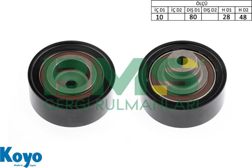 BMS 538 GERGİ RULMANI (10X80X28/48) AUDI;A3 , SEAT;CORDOBA-IBIZA II-III-INCA-LEON-TOLEDO II , SKODA;FABIA I-OCTAVIA I , VW;POLO-GOLF IV-CRAFTER 30-35-CADDY II-BORA I ,