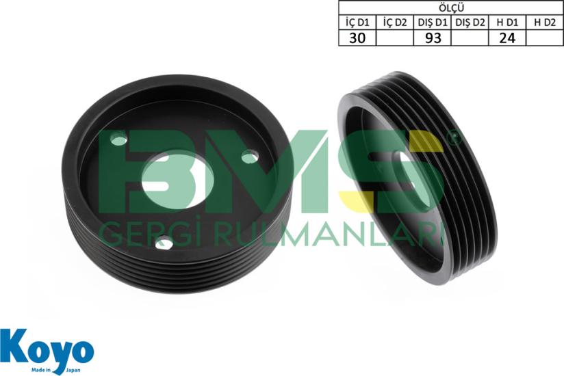 BMS 539 GERGİ RULMANI (30x93x24) RENAULT;CLIO II-CLIO SYMBOL-KANGOO ,