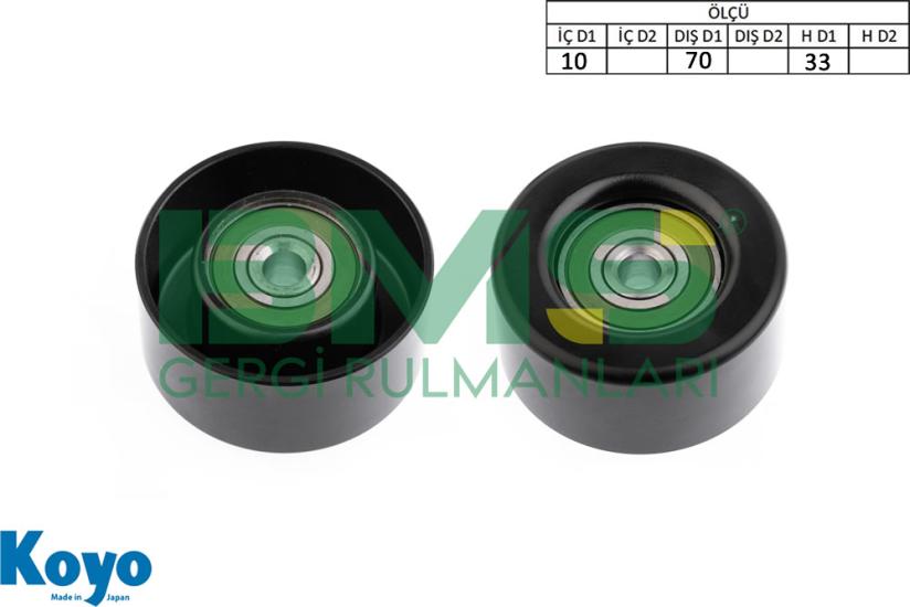 BMS 542 GERGİ RULMANI (10X70X33) DACIA; , NISSAN;CUBE-JUKE-MICRA-NOTE-N200-QASHQAI-TIDA-VERSA II , RENAULT;FLUENCE ,