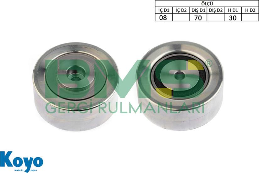 BMS 543 GERGİ RULMANI (08X70X30) AUDI;A6 , SEAT; , SKODA; , VW;CRAFTER-GRAND CALIFORNIA ,
