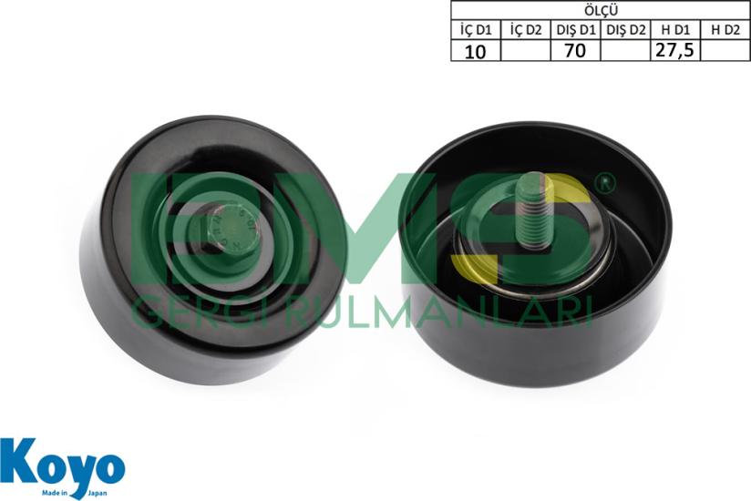 BMS 548 GERGİ RULMANI (10X70X27,5) HYUNDAI;ACCENT II-ELANTRA III-GETZ-GRANDEUR-HIGHWAY-MATRIX-SANTA FE-SONATA-TRAJET-TUCSON , KIA;SPORTAGE II-MAGENTIS-CERATO I-CARENS II ,