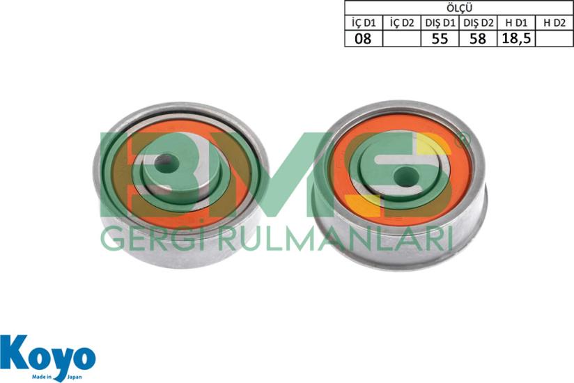 BMS 561 GERGİ RULMANI (08X55/58X18,5) FIAT; , HYUNDAI;H-1 STAREX-H100-SANTA FE-SANTAMO-SONATA-TRAJET , JAC; , KIA;SORENTO-MAGENTIS-JOICE , MITSUBISHI;CARISMA-ECLIPSE-GALANT-GRANDIS-L200-L400-LANCER-OU