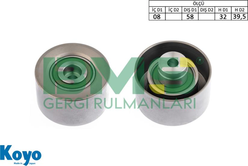 BMS 564 GERGİ RULMANI (08X58X32/39,5) CITREON;BERLINGO-C3-C4-SAXO-XSARA , CITROËN (DF-PSA); , PEUGEOT;106-206-307-PARTNER , PEUGEOT (DF-PSA); ,