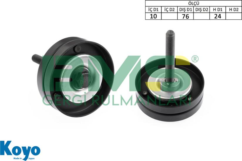 BMS 566 GERGİ RULMANI (10X76X24) AUDI; , SEAT;CORDOA-IBIZA-TOLEDO , SKODA;ROOMSTER-RAPID-FABIA , VW;POLO-FOX ,