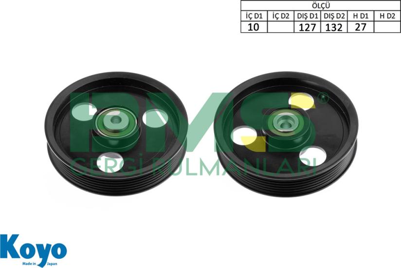BMS 567 GERGİ RULMANI (10X127/132X27) DACIA;LOGAN , NISSAN;TIIDA-QASHQAI-NOTE-MICRA-KUBISTAR-ALMERA , RENAULT;CLIO-GRAND SCENIC-KANGOO-LOGAN-MEGANE-SCENİC-SYMBOL-TWINGO ,