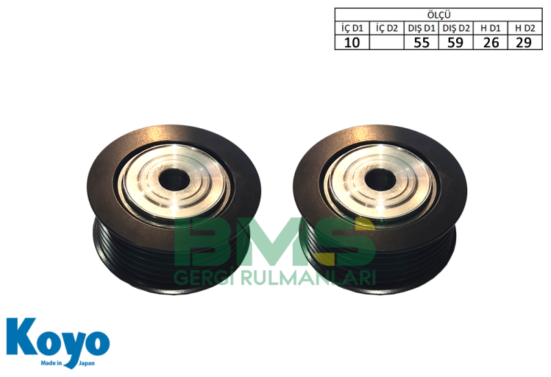 BMS 599 GERGİ RULMANI (10x55/59x26/29) CITREON; , MITSUBISHI;ASX-LANCER-OUTLANDER , PEUGEOT;4008 ,