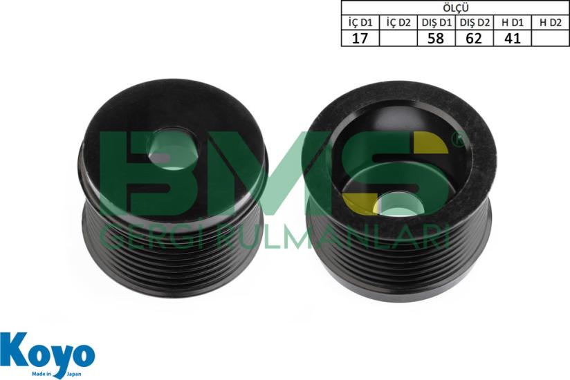 BMS 616 GERGİ RULMANI (17x58/62x41) MERCEDES-BENZ;ATEGO-AXOR-ECONIC-LK/LN2-OF 8000-OH 1525,1518,1519-TOURO-UNIMOG-ZETROS ,