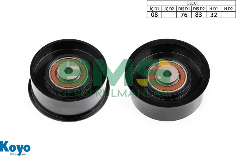 BMS 622 GERGİ RULMANI (08x76/83x32) NISSAN;INTERSTAR-PRIMASTAR , OPEL;VIVARO-MOVANO , RENAULT;MASTER II-LAGUNA II-ESCAOE IV-AVANTIME , VAUXHALL; ,