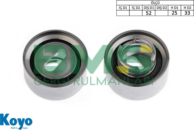BMS 626 GERGİ RULMANI (52x25/33) FORD; , HYUNDAI; , KIA;SEPHIA-RIO-PRIDE , MAZDA;MX3-MX5-DEMIO-323 S-121 ,
