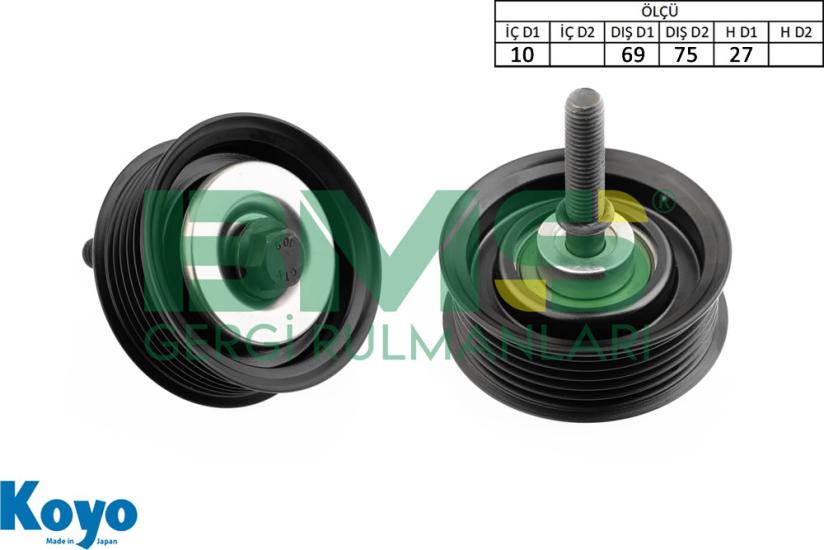 BMS 630 GERGİ RULMANI (10x69/75x27) MAZDA;6-MX5 ,