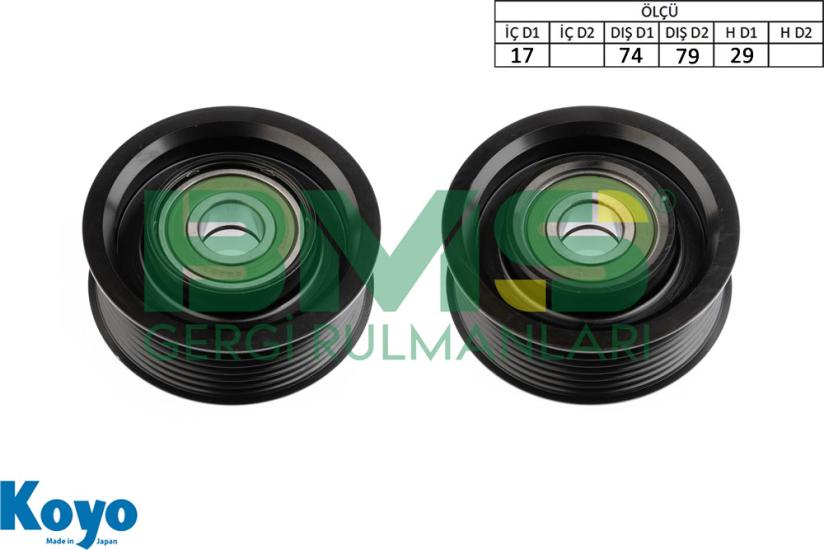 BMS 634 GERGİ RULMANI (17x74/79x29) LEXUS;IS II , TOYOTA;AURIS-AVENSIS-COROLLA-RAV4-VERSO ,