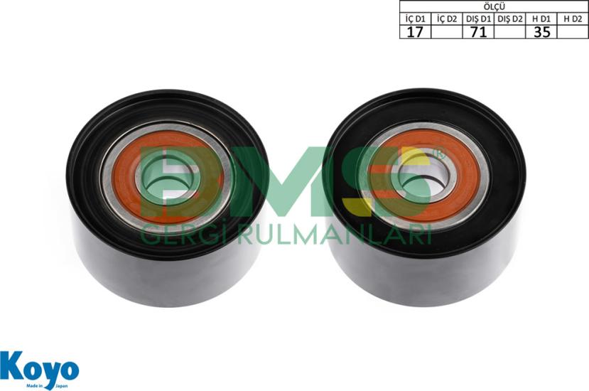 BMS 635 GERGİ RULMANI (17x71x35) MAZDA;3-5-6-CX7-MPV II ,