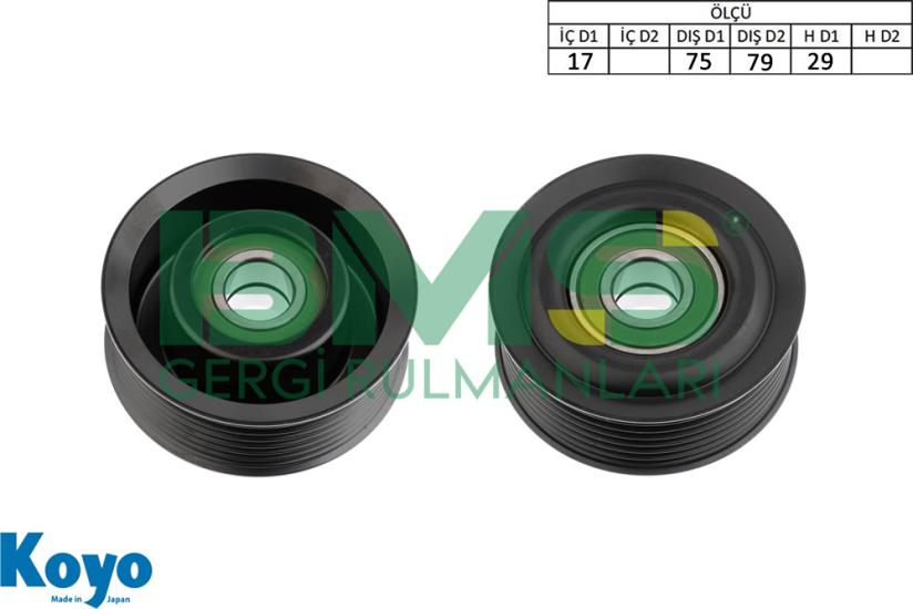 BMS 637 GERGİ RULMANI (17x75/79x29) LEXUS;IS II , TOYOTA;AURIS-AVENSIS-COROLLA-RAV4-VERSO ,