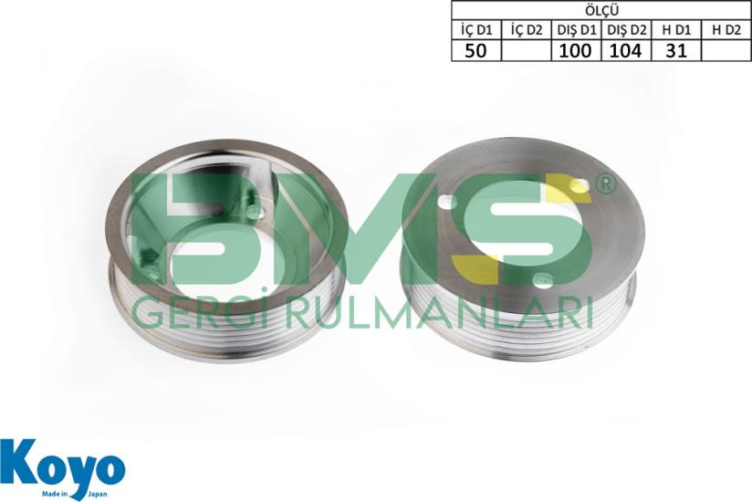 BMS 639 GERGİ RULMANI (50x100/104x31) RENAULT;FLUENCE-MASTER-MEGANE-TRAFIC-KOLEOS-KADJAR-TALİSMAN , NISSAN;QASHAİ-XTRAİL , OPEL;VİVARO ,