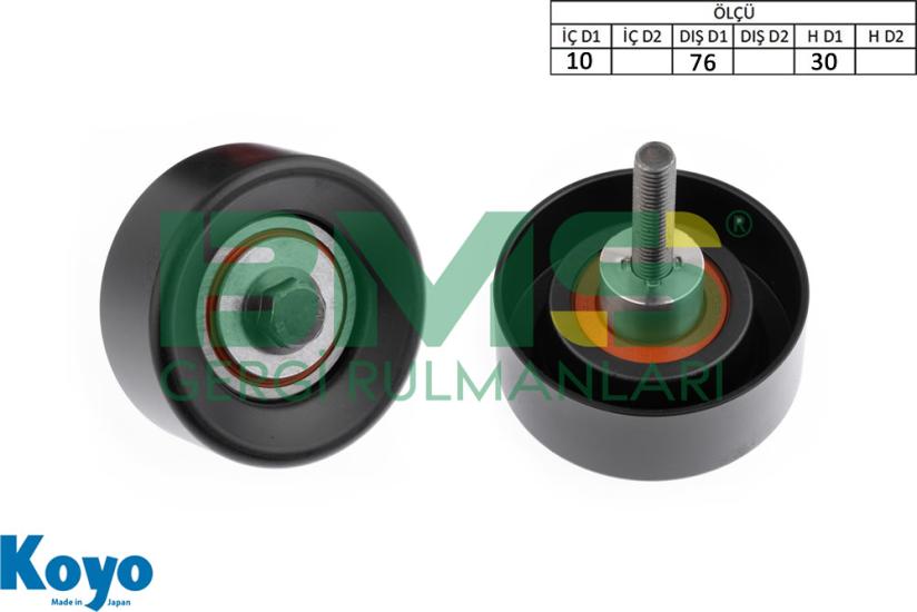 BMS 640 GERGİ RULMANI (10x76x30) FORD;CMAX-FIESTA-FOCUS-GALAXY-MONDEO-SMAX ,
