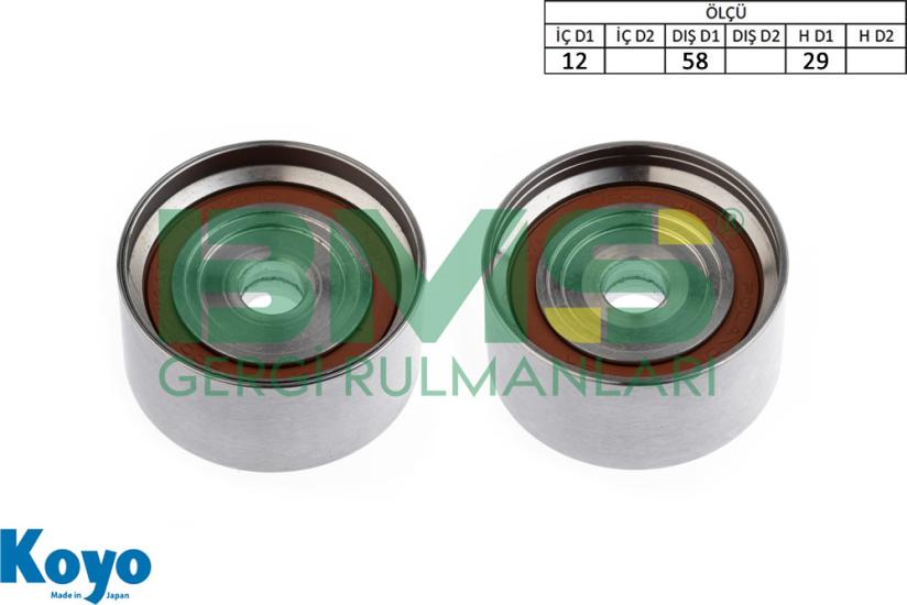 BMS 650 GERGİ RULMANI (12x58x29) TOYOTA;AVENSIS-CAMRY-CARINA-CELICA-CORONA-CRESSIDA-MR2-PICNIC-RAV4 ,